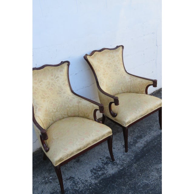 1940s Carved Mahogany Fireplace Living Bed Room Side Chairs a Pair 6277 For Sale - Image 10 of 18