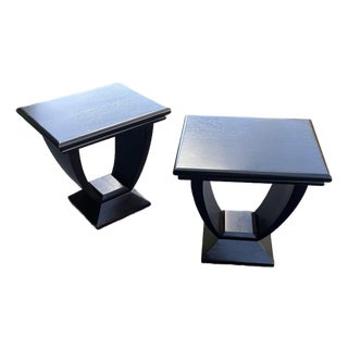 Vintage Ruhlmann Art Deco Side Tables - Solid Mahogany by Jimeco - A Pair, Colombia For Sale