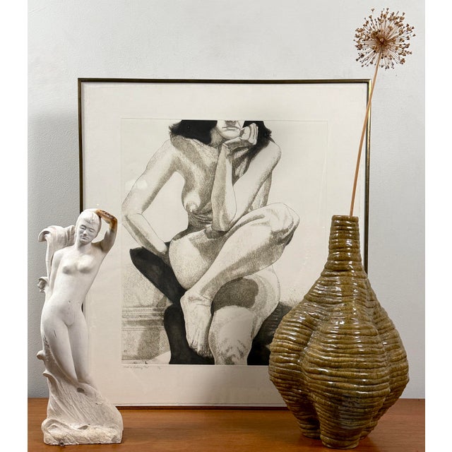 Philip Pearlstein (American, 1924–2022) Nude on Dahomey Stool, 1976 Medium: Soft-ground etching and aquatint on wove paper...