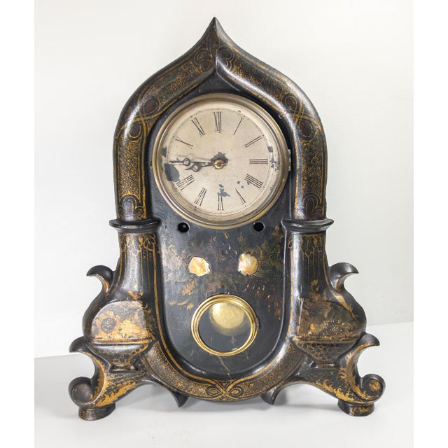 We are selling this gorgeous 19th century clock. This Empire style clock has cast iron face in Gothic style. The face is...