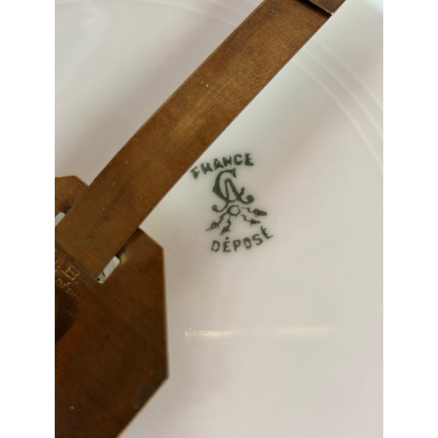Victorian Antique Hand Painted Limoges W G Co Victorian Couple Portrait Plate For Sale - Image 3 of 3