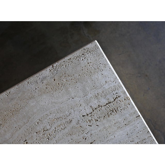 1980s Vintage Sculptural Modernist Travertine Side Table For Sale In Los Angeles - Image 6 of 13