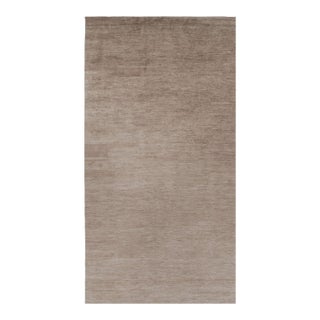 Rug & Kilim’s Oversized Modern Textural Rug in Brown, White and Beige Striae - 10x19 For Sale