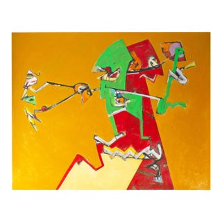 Abstract Acrylic on Paper Painting by James L. Bruch For Sale