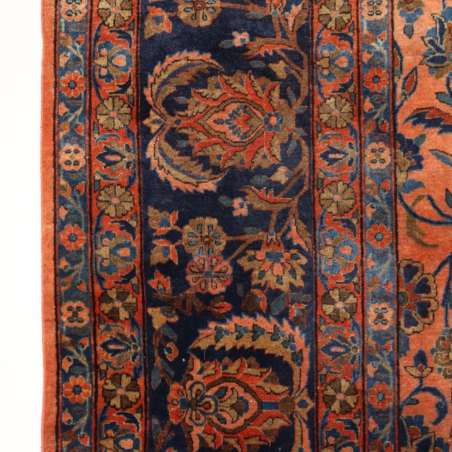Antique Keshan Manchester Rug in Cotton and Wool For Sale - Image 6 of 16