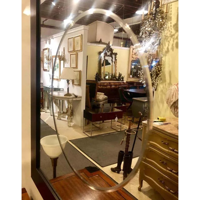 Pair of Square Maccasar Faux Art Deco Style Wall / Console Mirror For Sale - Image 9 of 12