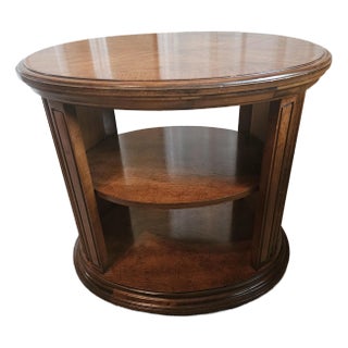 Oval Side Table With Fluted Ends For Sale