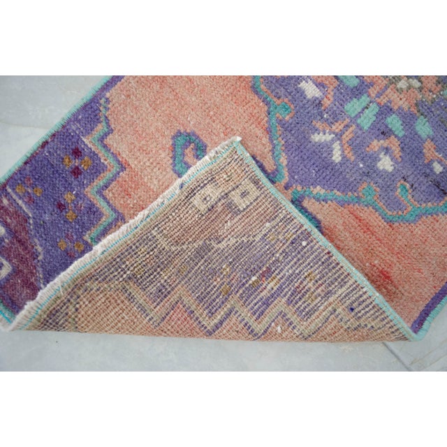 Hand Knotted Door Mat, Entryway Rug, Bath Mat, Kitchen Decor, Small Rug, Turkish Rug - 1′4″ × 2′11″ For Sale - Image 10 of 15