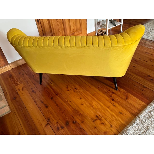 Textile Mid-Century Scandinavian Modern Velvet Sofa, 1950s For Sale - Image 7 of 8
