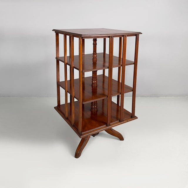 Mid-Century Modern English Revolving Wooden Bookcase, 1940s For Sale - Image 15 of 15