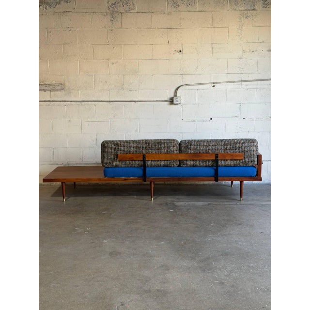 Walnut Sofa Daybed With Integrated Side Table Danish Mid-Century Modern 1960s For Sale - Image 9 of 15