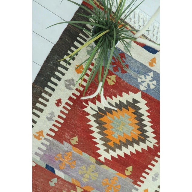 1960s Abstract Turkish Kilim - 43"x76" For Sale In Raleigh - Image 6 of 11