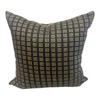 Black and Gold Paradox Pillow 22” X 22” For Sale