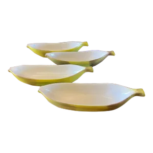 1950s Mid Century Ceramic Banana Serving Dishes- Set of 4