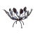 Vintage Brutalist Hand Forged Metal Leaf Centerpiece Bowl Sculpture For Sale