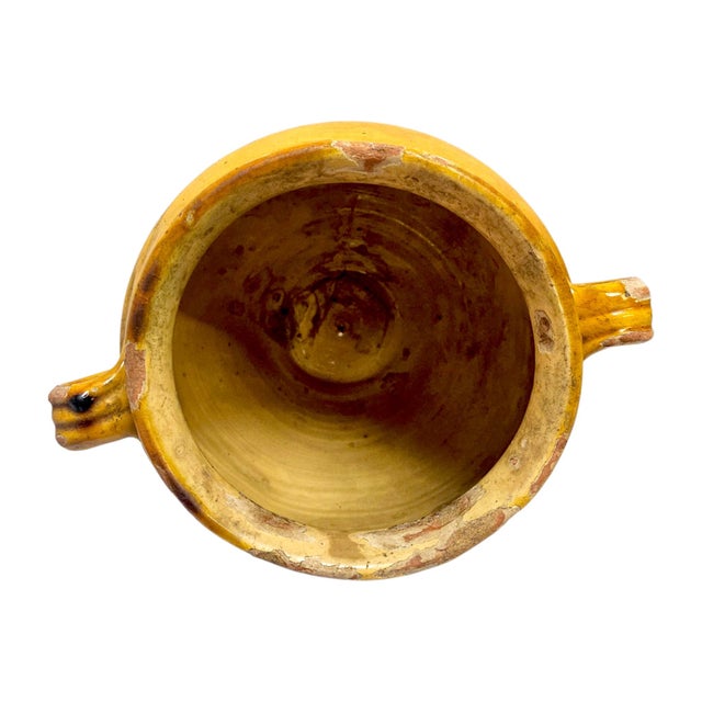 19th-Century Southern French Yellow-Glazed Terracotta Confit Pots - Pair For Sale - Image 12 of 15