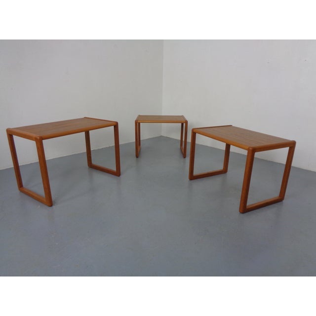 Danish Teak Nesting Tables, 1960s, Set of 3 For Sale - Image 16 of 16