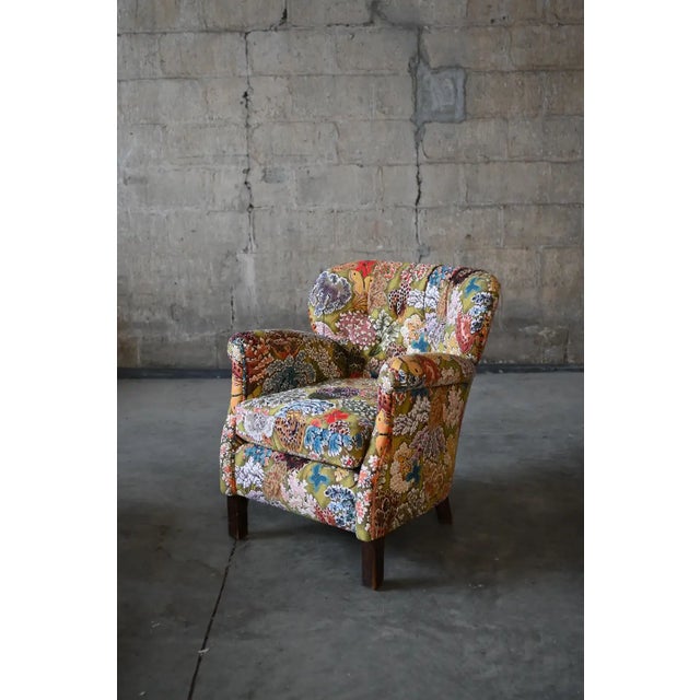 Accent Wing Chairs in Pierre Frey Les Soleil Pour Temoin, a Pair For Sale In New York - Image 6 of 15