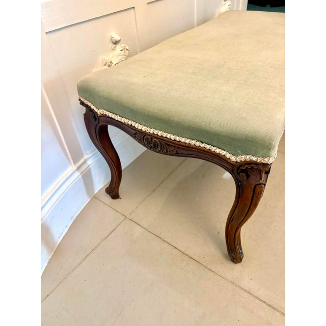 Large Antique Victorian Carved Walnut Stool, 1860s For Sale - Image 6 of 8