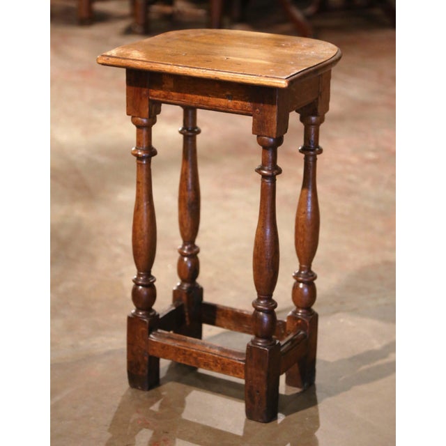 Pair of 18th Century French Louis XIII Oak Four-Leg Side Tables For Sale - Image 9 of 10