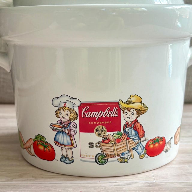 Vintage Campbell's Ceramic Soup Tureen with Footed Ladle and Lid, by Westwood International. Featuring the iconic Campbell...