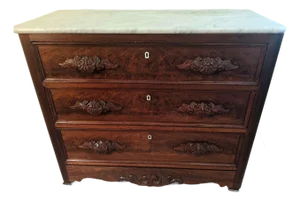 Vintage Marble Top Single Drawer Victorian 3 Drawer Dresser