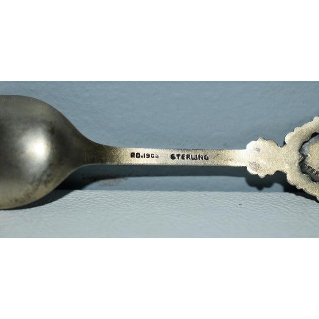 Antique Montreal Sterling & Enamel Decorative Collectors Spoon For Sale - Image 4 of 11