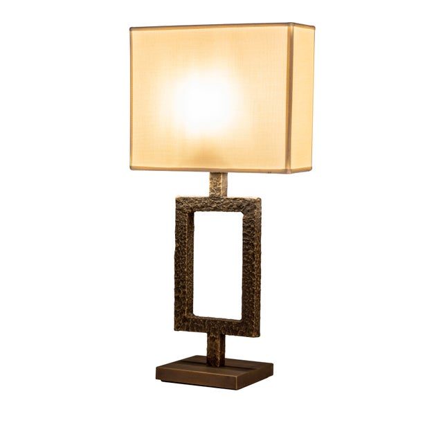 Not Yet Made - Made To Order Italian Orion Table Lamp in Solid Cast Burnished Brass with Fabric Shade For Sale - Image 5 of 5