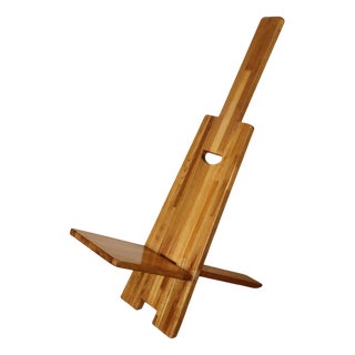 Brutalist Sculptural Lounge Chair in Elm, 1980s For Sale