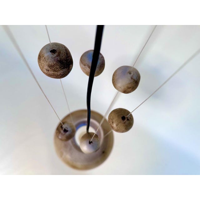 Large Brutalist Studio Ceramic Art Hanging Lamp with Cascading Ceramic Spheres from Bücking-Börnsen, Germany, 1960s For Sale - Image 11 of 18