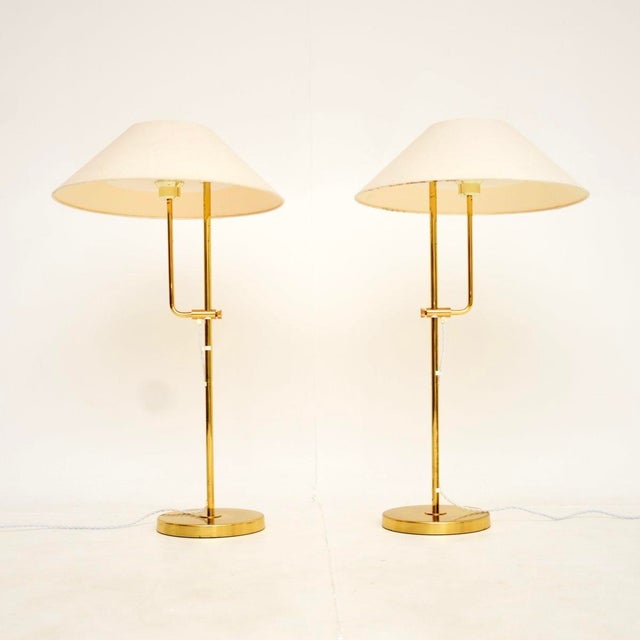 Vintage Swedish Brass Rise and Fall Lamps from Bergboms, 1970, Set of 2 For Sale - Image 11 of 11