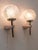 Silver Mid-Century Modern Textured Glass Wall Lamps, 1970s, Set of 2 For Sale - Image 8 of 17