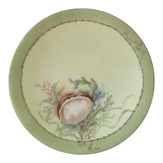 Late 19th Century Jean Pouyat Limoges Antique Salad Plate Sea Clam With Gold Rim Signed by S. Elce For Sale