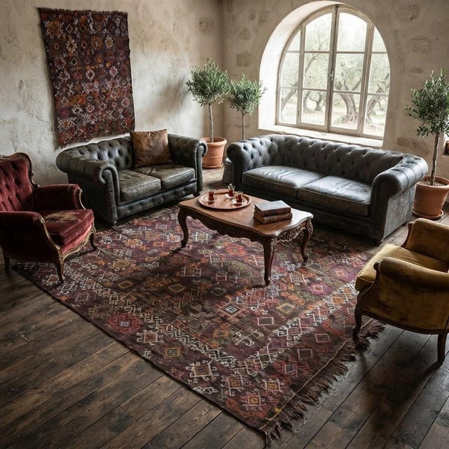 Antique Anatolian Kilim 1950s Kütahya Cecim Kilim | Handwoven Anatolian Tribal Kilim For Sale - Image 9 of 9