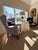 A Pair of Custom Blue Wingback Chairs Blue Herringbone by Mitchell Gold & Bob Williams / Navy Blue Linen by Restoration Hardware For Sale - Image 9 of 18