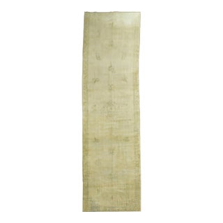 19th Century Beige and Green Chinese Gallery Corridor Rug - 5' x 19'2" For Sale
