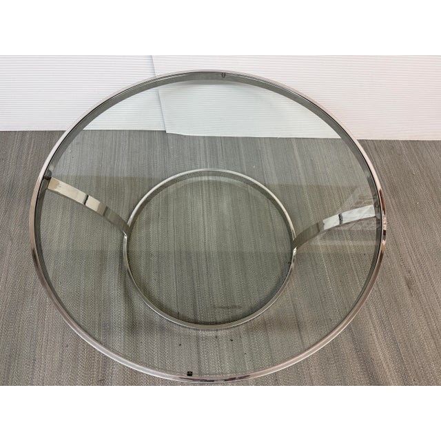 Chrome Chrome + Glass Coffee Table, 37 Inches For Sale - Image 8 of 12