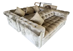 Pair of Velvet Tufted Sofas