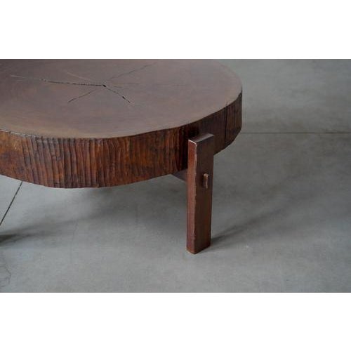 Large Tree Slab Coffee Table, 1960s For Sale - Image 9 of 11