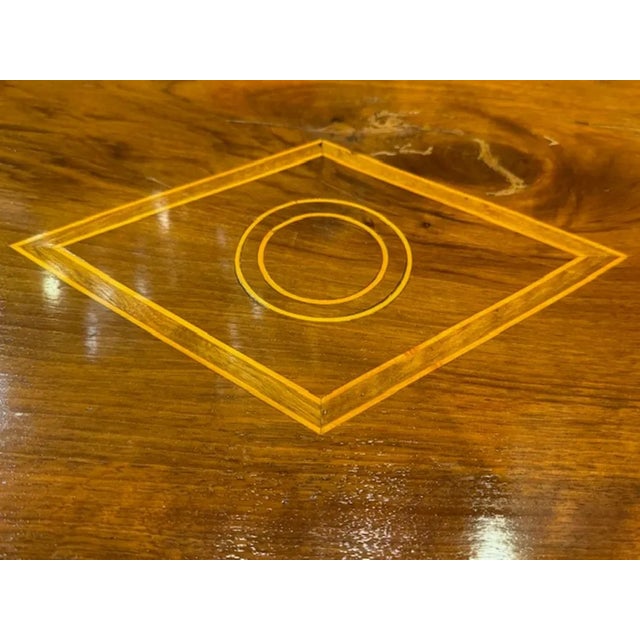 19th Century Pair of 19th Century Italian Walnut Inlaid Tables For Sale - Image 5 of 6