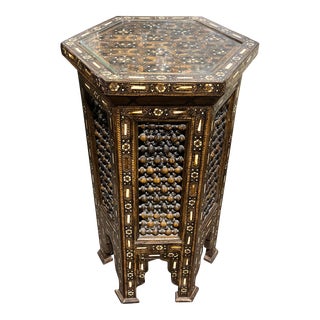 Mid 20th Century Vintage Moorish Style Hexagon Side Table For Sale