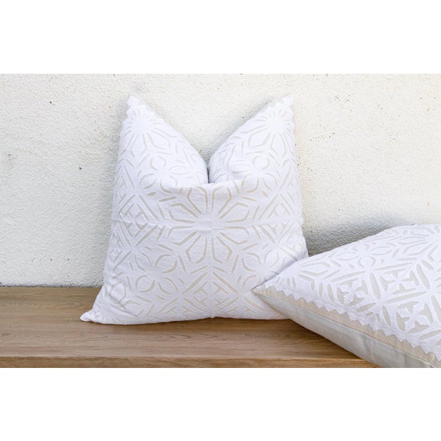 1990s Rajwari Rose, Pair of Appliqué Pillow Covers For Sale - Image 5 of 8