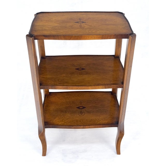 Fine Italian Inlaid 3 tier Stand Side End Table Mini Etagere Stunning MINT For Sale - Image 10 of 16