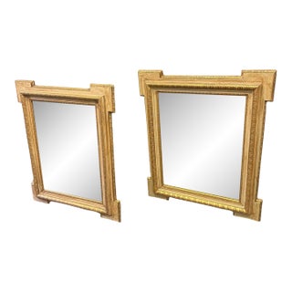 A Pair of Neoclassical Italian Wall Mirrors in Pickled and Gilded Wood. For Sale