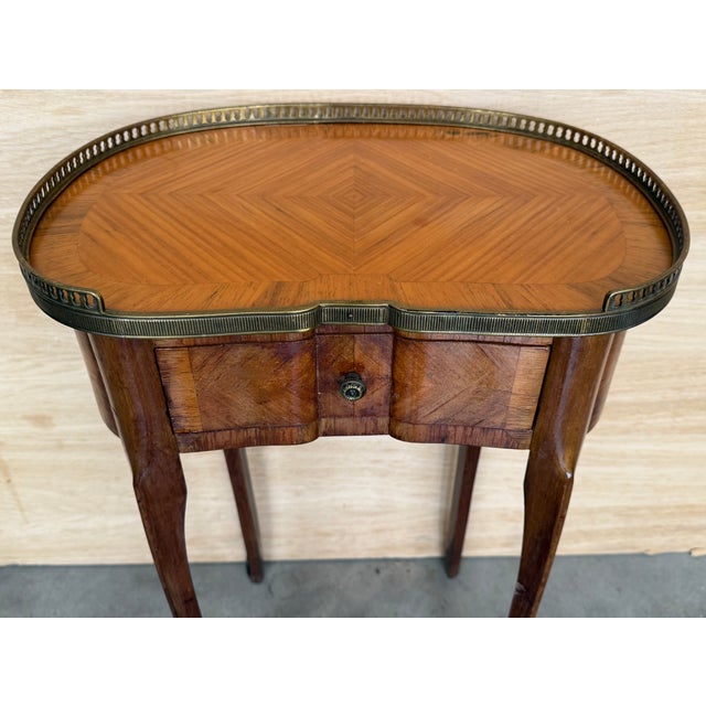 Pair of French Kidney Shape Nightstands Bedside Tables Louis Xvi, Circa 1910 For Sale - Image 10 of 13