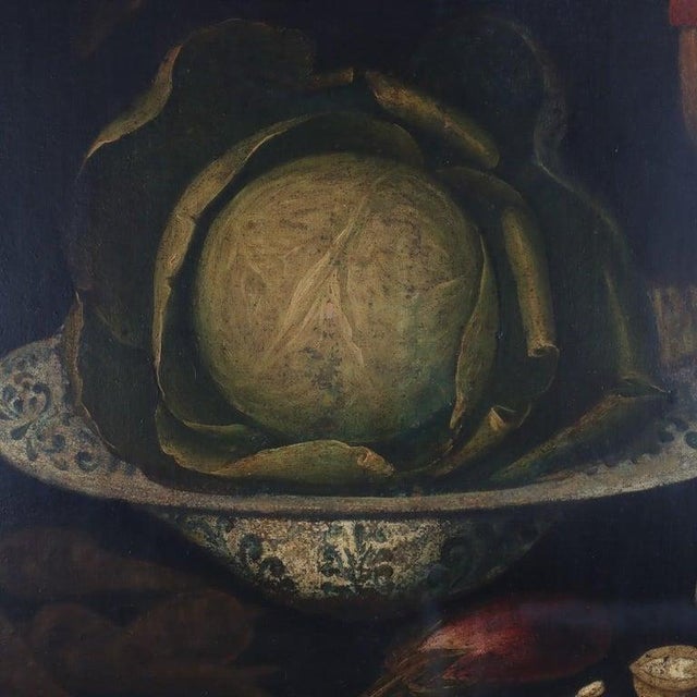 Baroque Antique Dutch Oil on Canvas Still Life Painting Unsigned 18th C For Sale - Image 3 of 11