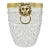 Vintage Saint Louis Attributed Lion Head Crystal Ice Bucket Gilded Edge For Sale