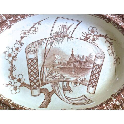 Copeland Antique Copeland Lagoon Blossom Platter For Sale - Image 4 of 7