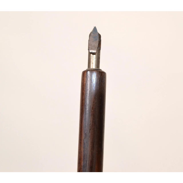 Brown 1930 Art Deco Macassar Wood & Bone Detail Handmade 5 Piece Desk Ink Set France For Sale - Image 8 of 13