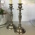 Metal Vintage Tall Silver plateCandle Holder Pair For Sale - Image 7 of 7